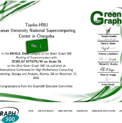 “天河”超级计算机获小数据图计算能效世界冠军