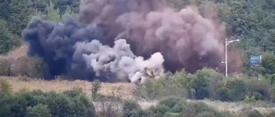 韩军公布现场视频：升起浓烟