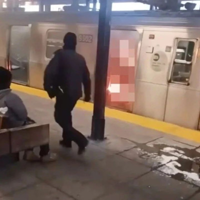纽约地铁上一睡觉女子被纵火烧死，