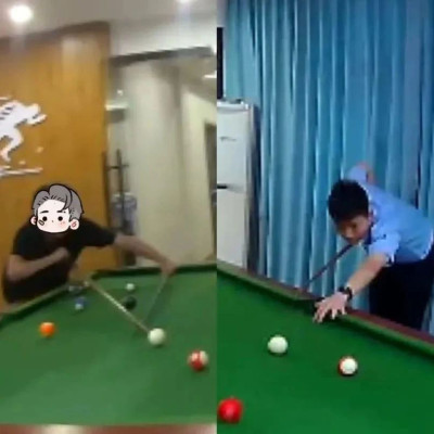 民警上班时间打台球？网友却刷屏点赞