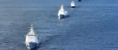 北太平洋公海，中俄海警联合行动