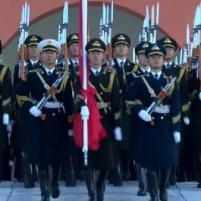 超燃！元旦天安门升国旗仪式