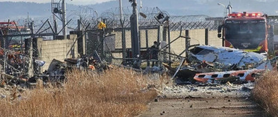 无中国公民伤亡，韩国坠机现场→