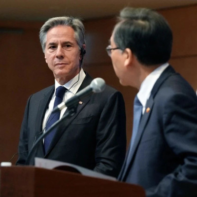 在韩国，布林肯谈及俄朝合作